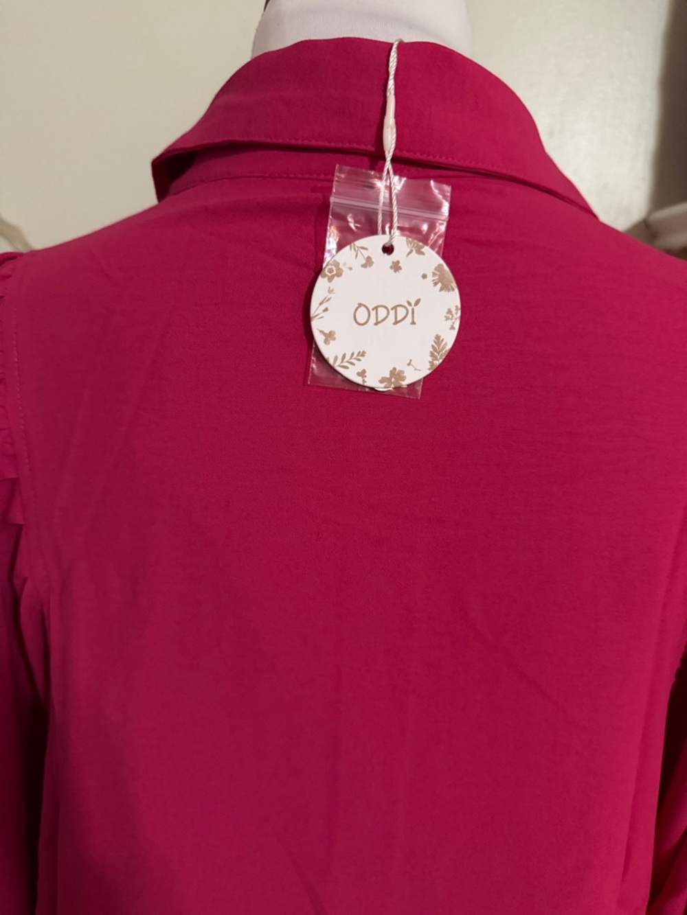 ODDY Raspberry Pink Button Front Blouse - Picture 5 of 7